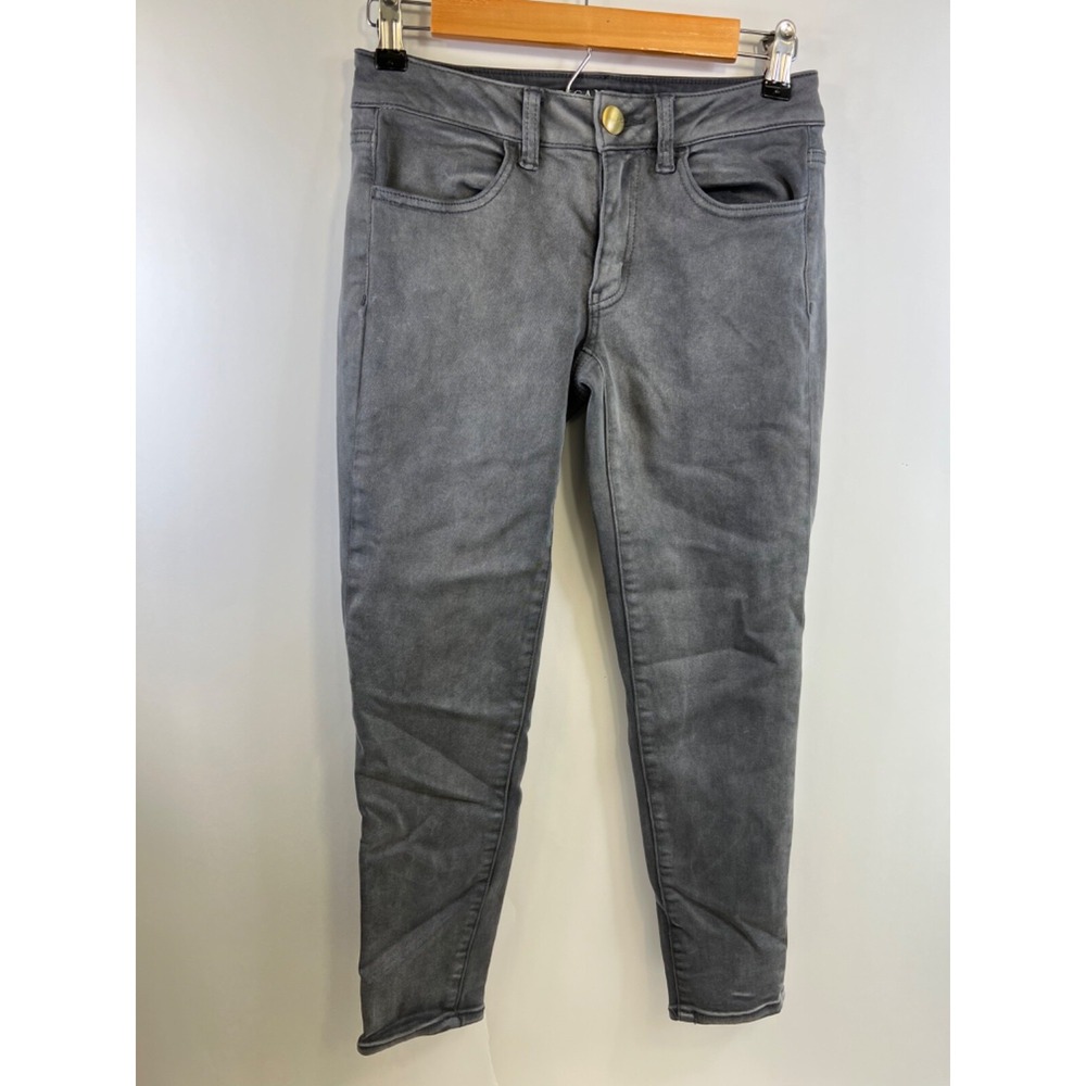 American Eagle Jeans Women's Size 2 Long Gray Jegging Crop Stretch Skinny‎